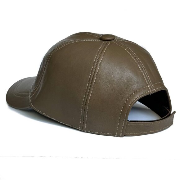 Genuine Leather Hat | Real Leather Baseball Cap Sports Visor Adjustable - Picture 4 of 4